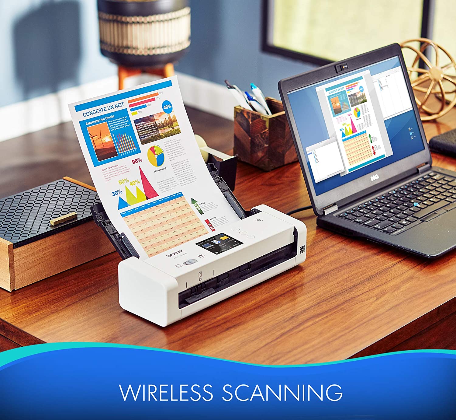 Brother Wireless Document Scanner, ADS-1700W, Fast Scan Speeds, Easy-to-Use, Ideal for Home, Home Office or On-the-Go Professionals (ADS1700W), white Brother Wireless Document Scanner, ADS-1700W, Fast Scan Speeds, Easy-to-Use, Ideal for Home, Home Office or On-the-Go Professionals (ADS1700W), white